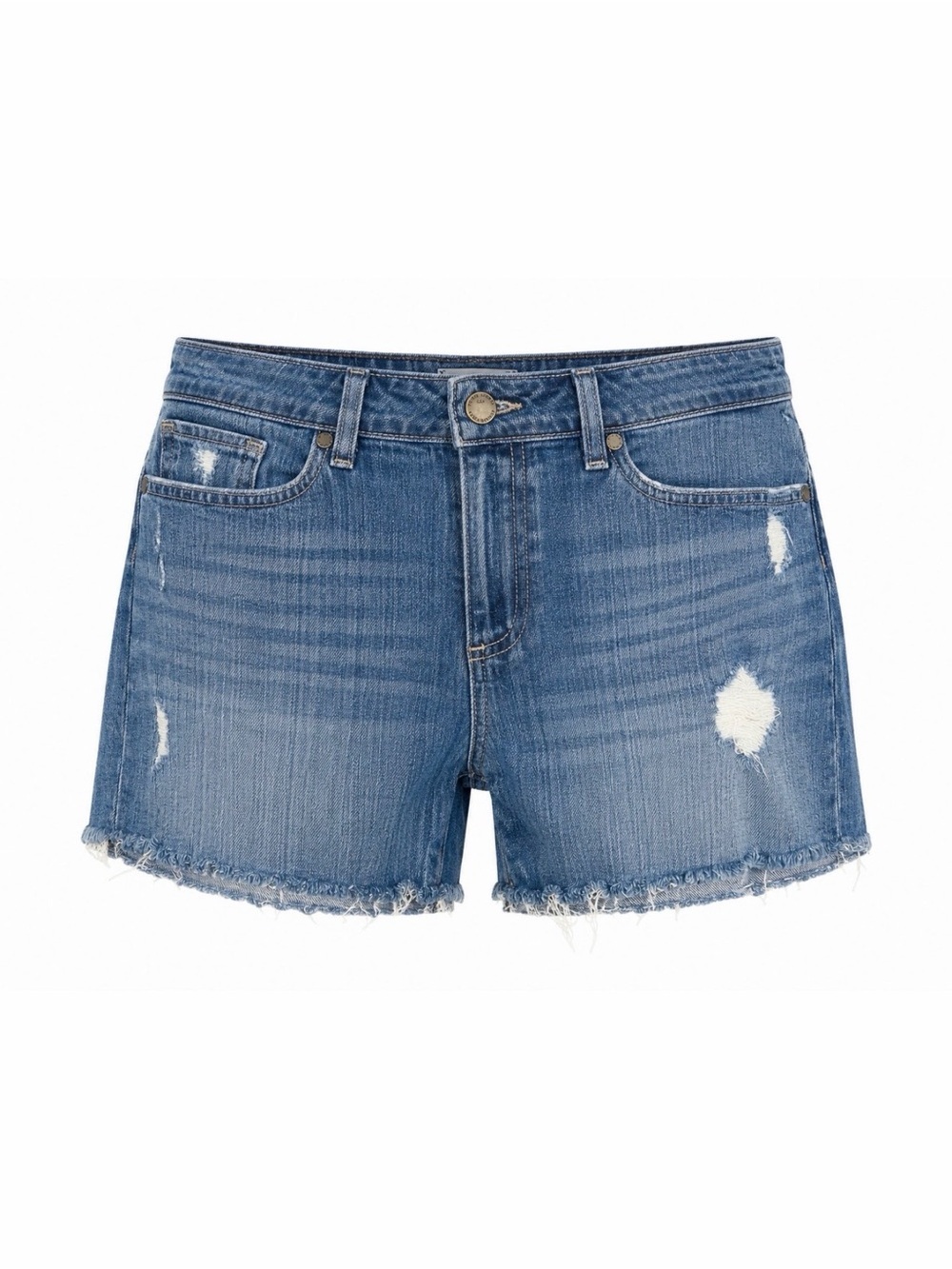 PAIGE Denim ‘Emilia Cutoff’ Raw Hem Distressed Blue Denim Shorts Size 29